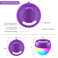 Speaker Nirkabel Mini Portabel RGB LED Tahan Air Terlaris untuk Kolam Renang
