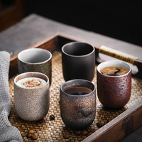 Tasse en céramique Kung Fu vintage de style japonais de 125 ml, compatible micro-ondes, cadeau pour la maison, couleur unie