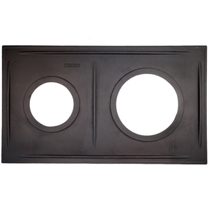 <span class=keywords><strong>Plaque</strong></span> de cuisson en fonte avec anneaux amovibles pour poêle à bois, four et barbecue - Product Image 3