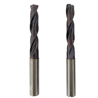 Foret à refroidissement interne en carbure monobloc, foret CNC à refroidissement par le travers, queue allongée pour perçage de métaux, droit, en acier inoxydable