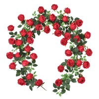 Mur floral cascade de roses artificielles, style influenceur, en fil plastique et tissu de soie, pour décoration de magasins et restaurants