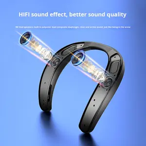 Haut-parleur portable sans fil <span class=keywords><strong>Bluetooth</strong></span> 5.0, tissu, caisson de basses, stéréo, audio ouvert, jeu, TF, IPX5, étanche, <span class=keywords><strong>mini</strong></span> haut-parleur de cou - Product Image 4