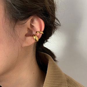Fashion 316L Stainless Steel 14k 18k Pvd Gold Plated Fine <b>Cuff</b> <b>Earrings</b> Jewelry Non Piercing <b>Earrings</b> for Women - Product Image 2
