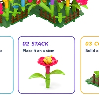 Ensemble de blocs de construction de jardin de fleurs colorées, 99 pièces, jouet éducatif STEM pour les enfants de 5 à 7 ans