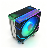 Refroidisseur de processeur 4HY-12B-9YLDG1 120 mm avec 4 caloducs, ventilateur silencieux ARGB PWM, caloducs en cuivre, compatible avec Intel LGA 1851/1700 AMD AM5/AM4
