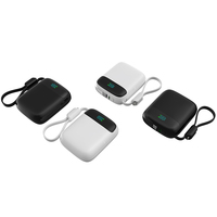 Power Bank Custom 10000mAh 22.5W PD Pengisian Cepat dengan Layar Digital LED, Casing ABS+PC, Kabel Terintegrasi