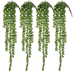 24 인치 인공 다육 식물 교수형 벽 홈 정원 장식용 냄비에 인공 식물 작은 분재