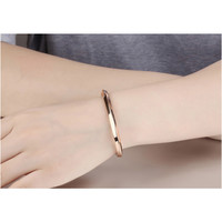 Bracelet manchette chic en acier inoxydable en forme de C, minimaliste, poli miroir, assorti pour couples, cadeau bijoux