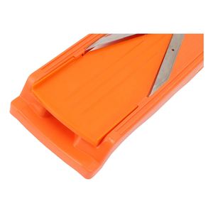 Coupe-légumes orange manuel de cuisine avec lame en V en acier inoxydable, sûr et durable, pour couper les fruits/légumes avec récipient - Product Image 4