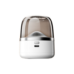 Removedor de pelusas recargable portátil para suéteres, afeitadora de doble cuchilla, carcasa de plástico blanca y negra - Product Image 1