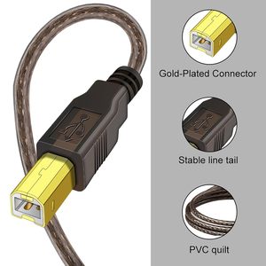 USB <strong>Printer</strong> <strong>Cable</strong> High Speed Type a to Type B <strong>Printer</strong> <strong>Cable</strong> USB 2.0 Scanner Cord to Computer Laptop for HP Canon Dell Epson - Product Image 2