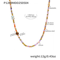 Bijoux créatifs faits à la main pour femmes collier de perles en pierre naturelle simple et colorée Style classique avec perles de coquillage à la mode