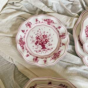 Vaisselle en céramique rose français, assiettes en céramique, assiettes à dessert, assiettes ovales - Product Image 4