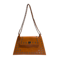 Tas Selempang Wanita Mewah 2026 dengan Rivet dan Penutup Ritsleting Bahan PU Desain Trendi