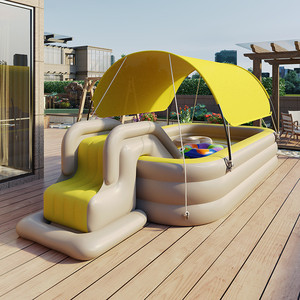 Piscina Inflable Automática para el Verano, Piscina Plegable de PVC para el Hogar, Piscina Reforzada con Toldo, Piscina Infantil - Product Image 6
