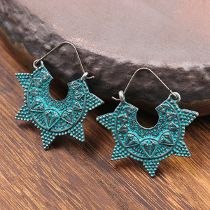 Bohemia Alloy <b>Drop</b> Earrings Geometric Design Antique <b>Bronze</b> Plated Women's Fashion Dangle Earrings - Product Image 2