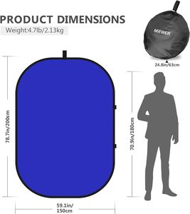 Fond de photographie <span class=keywords><strong>Neewer</strong></span> <span class=keywords><strong>2</strong></span> en <span class=keywords><strong>1</strong></span> pliable et réversible, double face bleu et gris, pour chromakey - Product Image 5