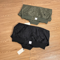 Blouson Bomber Homme Personnalisé à Col Montant, Respirant, Coupe-Vent, Style Streetwear, Rayures Noires et Blanches