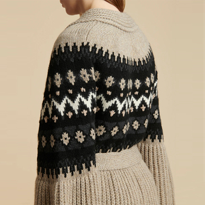 Produttori di maglieria Custom primavera autunno <span class=keywords><strong>cintura</strong></span> scollo a v ampio <span class=keywords><strong>Cardigan</strong></span> <span class=keywords><strong>lungo</strong></span> Casual donna maglia 2023 <span class=keywords><strong>Cardigan</strong></span> maglione donna - Product Image 4