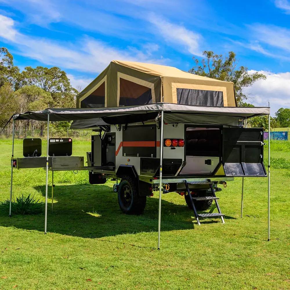 Ecocampor-remolque plegable para todoterreno, remolque con estante para barco, estándar australiano