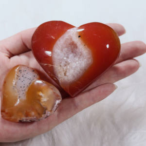 40mmの大きなヒーリングシェイプ天然クォーツジェムストーンレッドアゲートクォーツクリスタルハート、ホームデコレーション用 - Product Image 5
