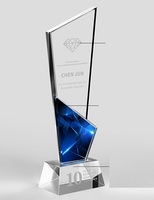 Trophée en cristal personnalisé en forme de lame gravée, trophée en cristal bon marché, coupe en cristal pour récompense