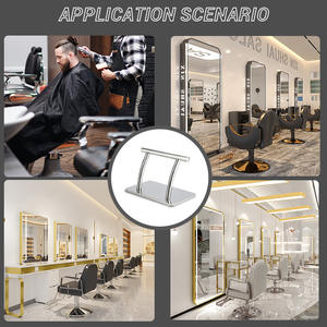 Fauteuil de barbier mobile avec fonction d'inclinaison, repose-pieds en acier inoxydable, siège à usage commercial, cuir synthétique et matériau PU - Product Image 5