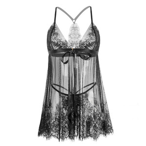 Conjuntos de lencería de 3 piezas de malla de encaje, monos sexis exóticos, lencería Sexy para mujer, ropa interior para sexo - Product Image 5