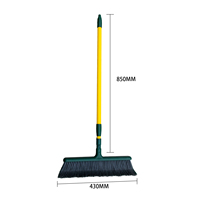 Râteau à gazon à poils incurvés Smart Telescoping Hand Heavy Duty Garden Leaf Outdoor Yard Patio Push Broom