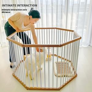 Moe Xiaobao Cage pour <span class=keywords><strong>chien</strong></span> cryptée en bois épaissi et acier Clôture pour animaux de compagnie pour petits, moyens et grands chiens Bouton Intérieur Maison Combinaison gratuite - Product Image 3