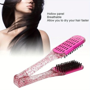 Cepillo Alisador Profesional para el Cabello, de Nylon, con Doble Cepillo y Peine en V, que No Daña, Herramientas de Peinado DIY - Product Image 3