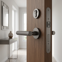 Poignée de porte invisible moderne en laiton, silencieuse et magnétique, installation facile pour les portes d'appartement, de bureau et de chambre