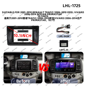 Panneau stéréo audio pour voiture pour NISSAN PRIMASTAR 2006-2014 & OPEL VIVARO 2006-2010 & RENAULT <span class=keywords><strong>TRAFIC</strong></span> 2001-2010, cadre d'<span class=keywords><strong>autoradio</strong></span> - Product Image 2