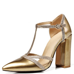 Chaussures à talons hauts à plateforme en cuir verni pour femme, grande taille 47, pour soirée, multicolores, escarpins à bout pointu, sandales à bride en T pour femme - Product Image 1