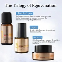 Best-seller - Ensemble de soin pour éliminer les taches noires et les taches brunes - Correcteur de teint - Traitement du mélasma - Gommage chimique pour le visage - Kits professionnels 3 en 1