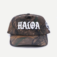 Gorra de Béisbol de 5 Paneles de Perfil Bajo, Fabricada por OEM, con Bordado 3D Personalizado, Diseño de Camuflaje Forestal, Sin Estructura, para Marcas de Actividades al Aire Libre
