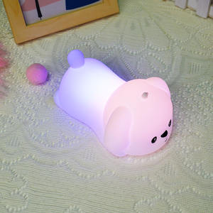 Veilleuse en silicone rechargeable pour chien avec <span class=keywords><strong>9</strong></span> modes de couleur et contrôle tactile luminosité réglable lampe de chevet LED pour enfants - Product Image 4