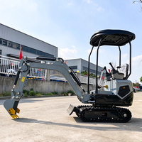 Mini Excavator 1.2 Ton Langsung dari Pabrik, Mesin EPA, Crawler Mini Digger Kubota, Mesin Excavator Kecil dengan Bucket Thumb