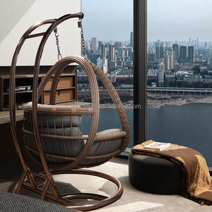 Oferta Especial: Silla Colgante de Mimbre para Jardín, Balcón o Exterior, con Estructura de Cuerda, Tipo Cesta, Diseño Huevo, Lazy Basket, Orchid - Product Image 5