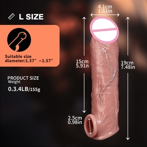 Manchon pénien en silicone à effet retardateur et gaine réaliste, <span class=keywords><strong>préservatif</strong></span> pour adulte, jouet sexuel, accessoire érotique - Product Image 2