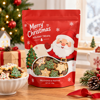 Kerstverpakkingen van voedselveilige kwaliteit, staande zipzakjes voor snoep, chocolade en noten