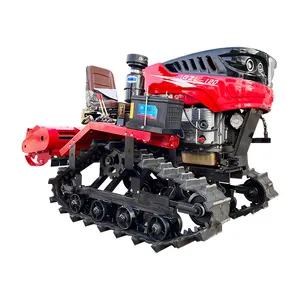 Crawler Tractor Agricultural Equipment Paddy Field Silt Use Ride on Cultivator Rotary Tiller Rubber Multifunctional Rice Tractor