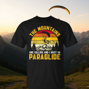 Les montagnes appellent et je dois y aller T-shirt Paraglide - Product Image 3