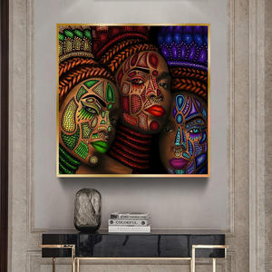 Mujeres étnicas africanas tatuaje cara retrato pintura carteles pared arte impresiones imagen decoración del hogar Cuadros - Product Image 1