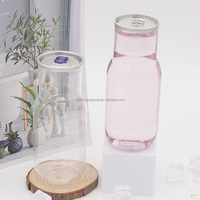 Bouteilles et pots en plastique PET transparent écologiques avec couvercles, imprimés avec logo, pour gâteaux, glaces, sodas, boissons énergisantes et champagne
