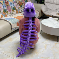 Coiffe en peluche squelette de dinosaure portable 90cm 120cm, style exosquelette, jouet en peluche dinosaure, cadeau unique pour adultes et adolescents