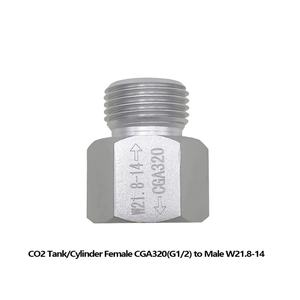 Adaptador Convertidor para Acuario HomeBrew para Tanque de CO2 Sodastream W21.8, CGA320, 3/8-24UNF 5/8-18UNF - Product Image 3