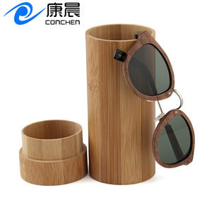 Étui à lunettes en bambou, couleur bois naturel, forme rectangulaire, taille 3-5,9 pouces, pour le rangement des lunettes de soleil, été 2024 BC031 - Product Image 2