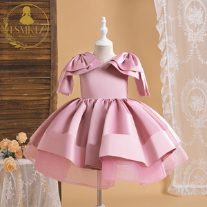 FSMKTZ Nuovo Abito Estivo Formale <span class=keywords><strong>da</strong></span> Sera in Raso <span class=keywords><strong>per</strong></span> Bambine, Vestito Elegante al Ginocchio <span class=keywords><strong>per</strong></span> Matrimoni e Feste - Product Image 4
