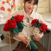Bouquet de fleurs en peluche en tissu créatif personnalisé, décoration de mariage et jouet en peluche plante de dessin animé éternel